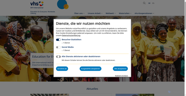 Security scan screenshot of http://www.dvv-international.de