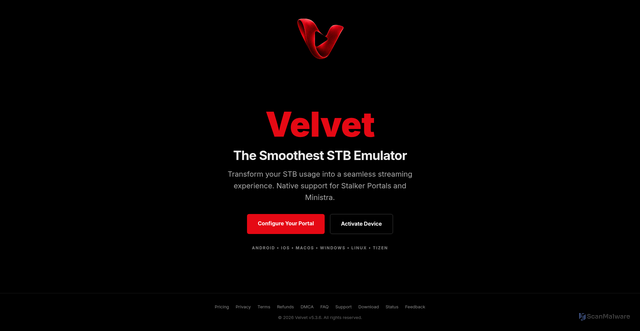 Security scan screenshot of http://velvet.plus/