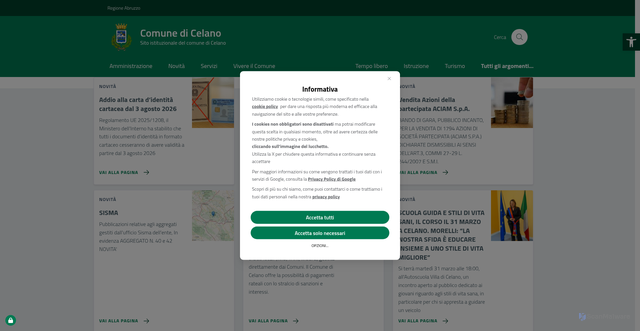 Security scan screenshot of https://www.comune.celano.aq.it