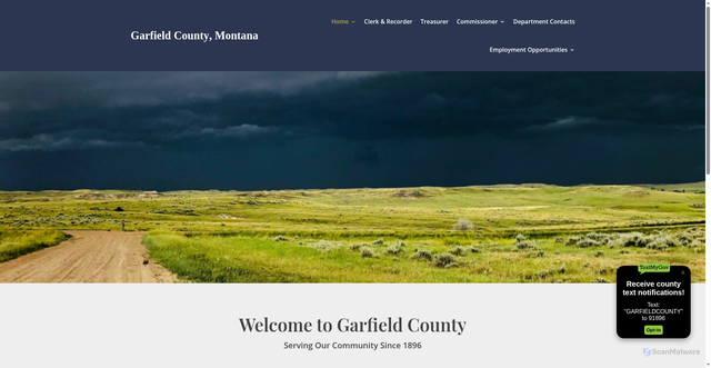 Security scan screenshot of https://garfieldcountymt.gov/
