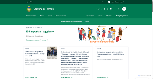 Security scan screenshot of https://www.comune.termoli.cb.it/