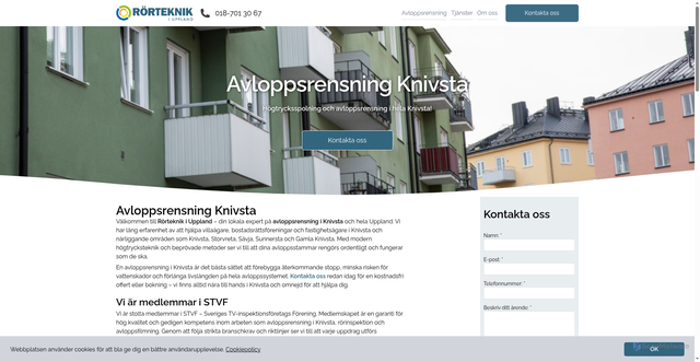 Security scan screenshot of https://avloppsrensningknivsta.se