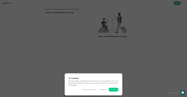 Security scan screenshot of https://app.swapcard.com