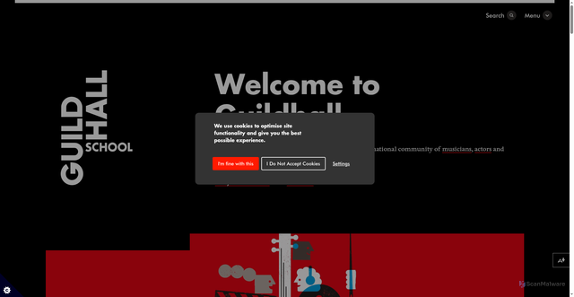 Security scan screenshot of https://www.gsmd.ac.uk/