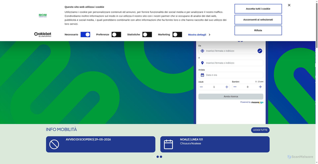 Security scan screenshot of https://www.mobilitadimarca.it