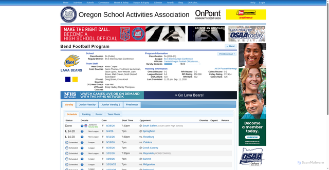 Security scan screenshot of https://mail.osaa.org/demo/teams/67159