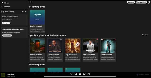 Security scan screenshot of https://www.spotify-clone-vert-one.vercel.app/