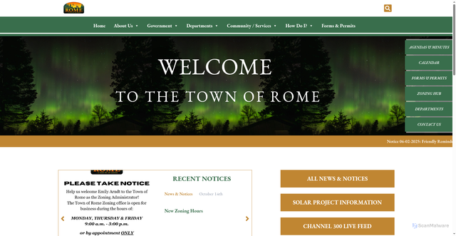 Security scan screenshot of https://romewi.gov/