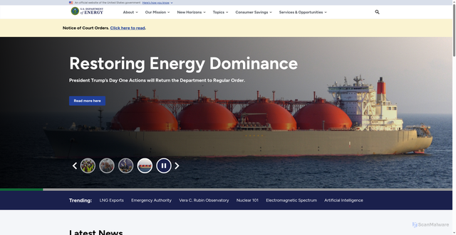 Security scan screenshot of https://www.energy.gov/