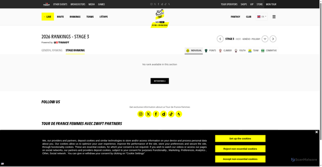 Security scan screenshot of https://www.letourfemmes.fr/en/rankings