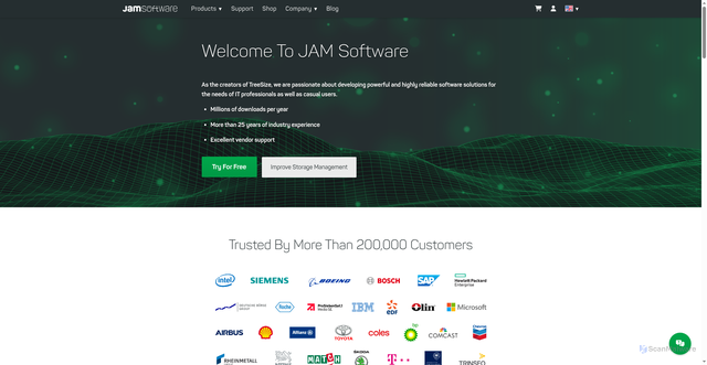 Security scan screenshot of https://jam-software.com
