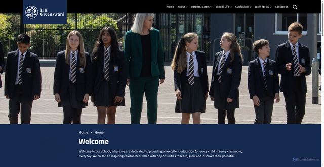 Security scan screenshot of http://www.greenswardacademy.org/