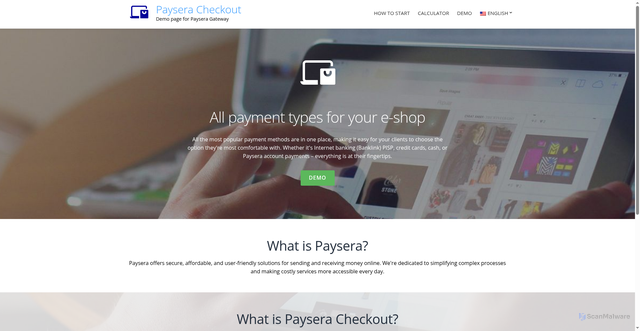 Security scan screenshot of http://payserademo.com/