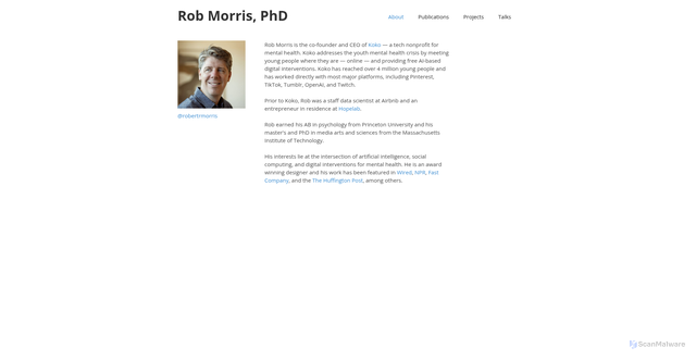 Security scan screenshot of https://www.robertrmorris.org/