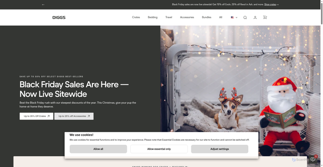 Security scan screenshot of https://www.diggs.pet/?srsltid=AfmBOooJOqEg_y2yKnf3JlVE_rMIoP-IYJ1Chytl6sOPlPNGWK5g741V