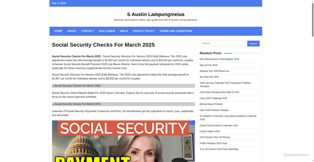 Security scan screenshot of https://saustinlampungmeiua.pages.dev/unlmn-social-security-checks-for-march-2025-qshad/