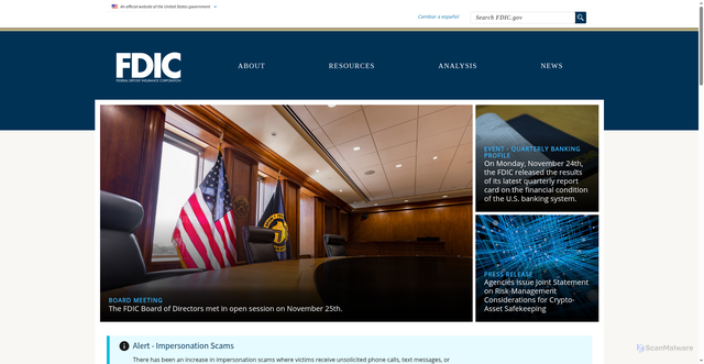 Security scan screenshot of https://fdic.gov/