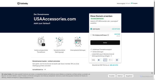 Security scan screenshot of http://usaaccessories.com/