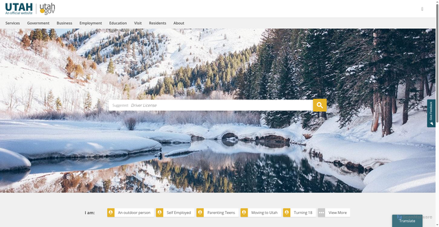 Security scan screenshot of https://www.utah.gov/index.html