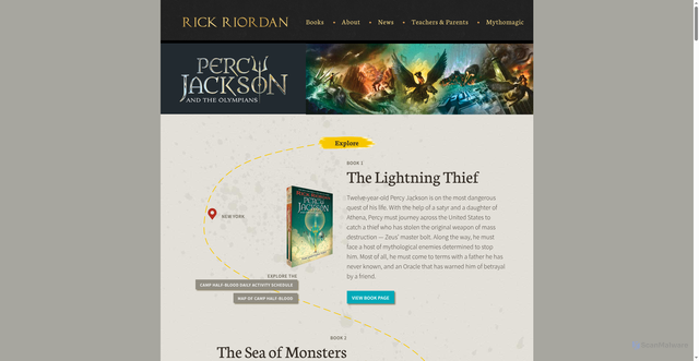 Security scan screenshot of https://rickriordan.com/series/percy-jackson-and-the-olympians/