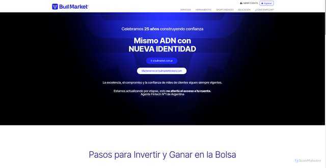 Security scan screenshot of https://www.bullmarketbrokers.com