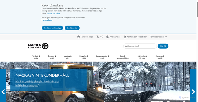 Security scan screenshot of https://www.nacka.se/