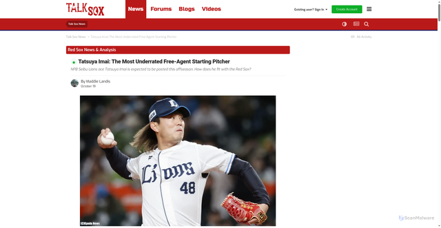 Security scan screenshot of https://talksox.com/news-rumors/boston-red-sox/tatsuya-imai-the-most-underrated-free-agent-starting-pitcher-r2798/