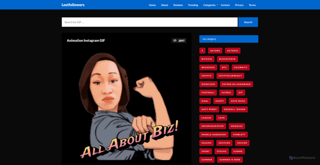 Security scan screenshot of https://bulkplates.com/animation-instagram-gif-3/