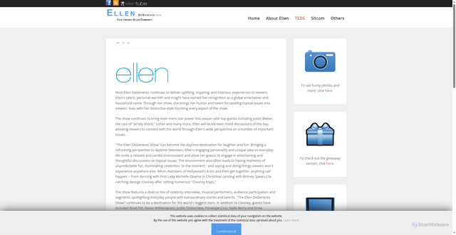 Security scan screenshot of https://www.ellen-degeneres.com/