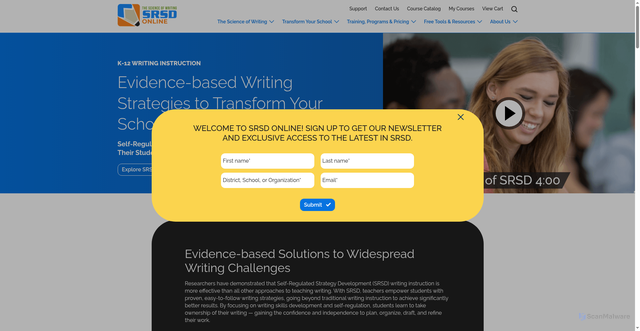 Security scan screenshot of https://srsdonline.com/