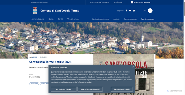 Security scan screenshot of https://www.comune.santorsolaterme.tn.it
