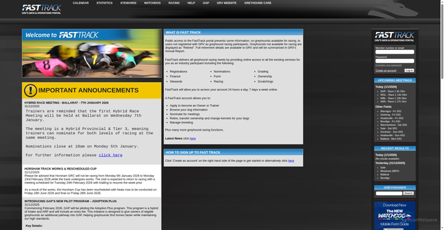 Security scan screenshot of https://fasttrack.grv.org.au
