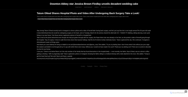 Security scan screenshot of https://konacoffeelandhugo-dipone9vz8.edgeone.app/13235-tatum-oneal-shares-hospital-photo-and-video-after-undergoing-back-surgery-take-a-look.html