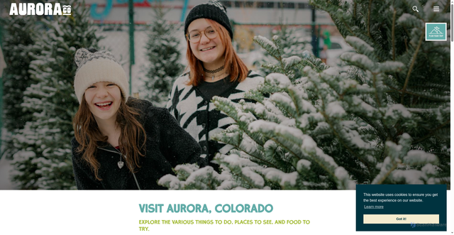 Security scan screenshot of https://www.visitaurora.com/