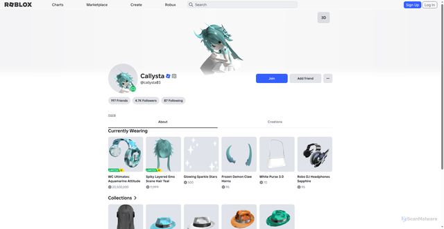 Security scan screenshot of https://www.roblox.com.ml/users/370132405543/profile