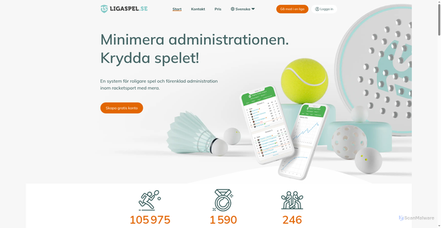 Security scan screenshot of https://ligaspel.se/
