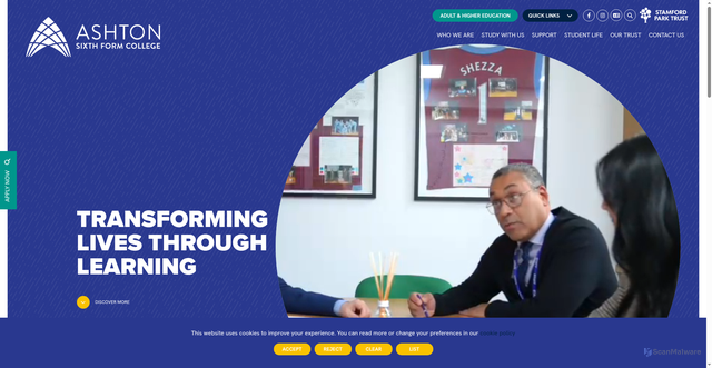 Security scan screenshot of https://www.asfc.ac.uk/