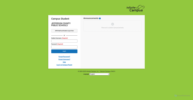 Security scan screenshot of https://jcpsky.infinitecampus.org/campus/portal/students/jcps.jsp
