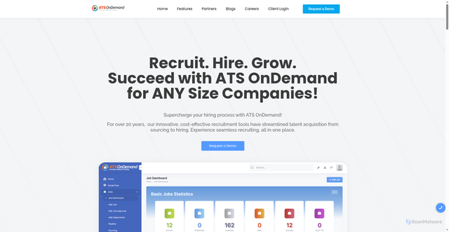 Security scan screenshot of https://atsondemand.com