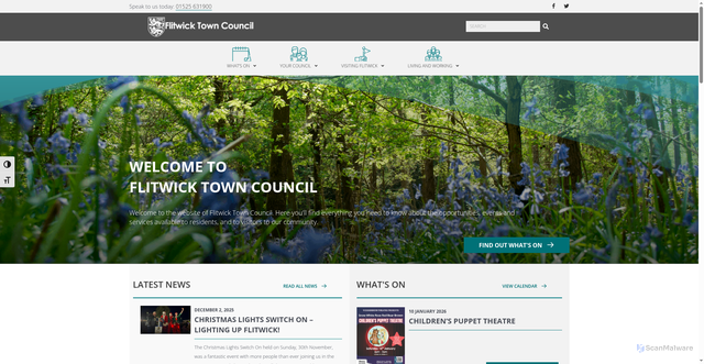 Security scan screenshot of https://www.flitwick.gov.uk/