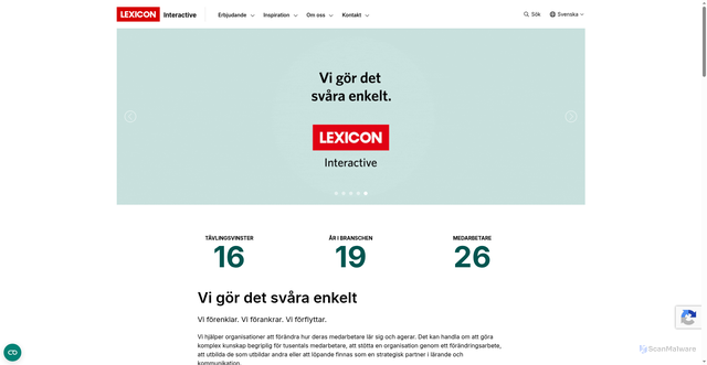 Security scan screenshot of https://lexiconinteractive.se