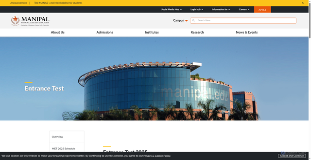 Security scan screenshot of https://www.manipal.edu/mu/admission/indian-students/online-entrance-exam-overview.html
