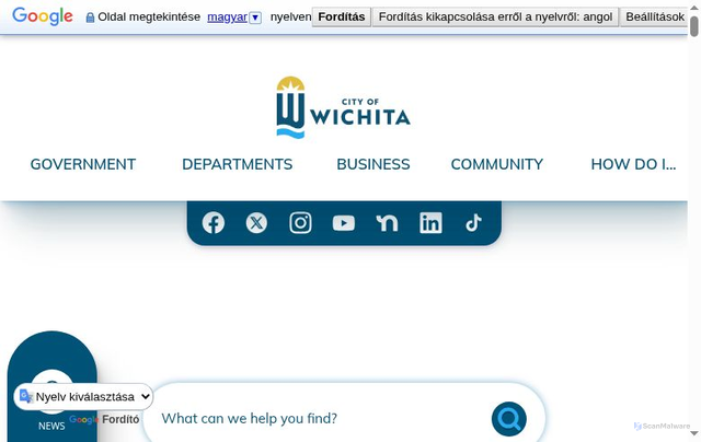 Security scan screenshot of https://www.wichita.gov/