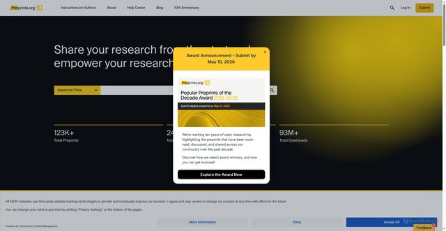 Security scan screenshot of https://www.preprints.org