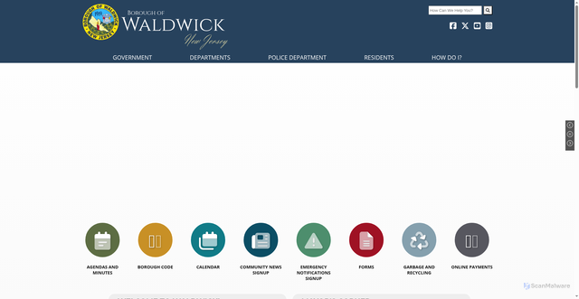 Security scan screenshot of https://www.waldwicknj.gov/