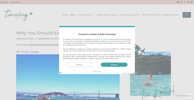 Security scan screenshot of https://www.travelingspud.com/why-you-should-experience-fleet-week-in-sf/