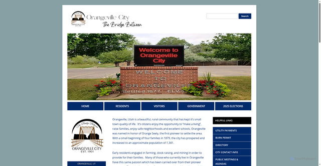 Security scan screenshot of https://orangevillecity.gov/