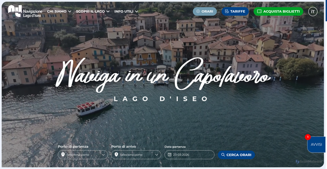 Security scan screenshot of https://www.navigazionelagoiseo.it/