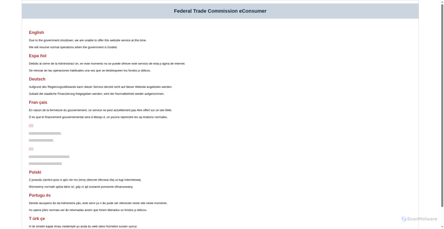 Security scan screenshot of https://econsumer.gov/