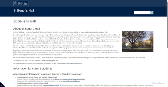 Security scan screenshot of https://www.st-benets.ox.ac.uk/